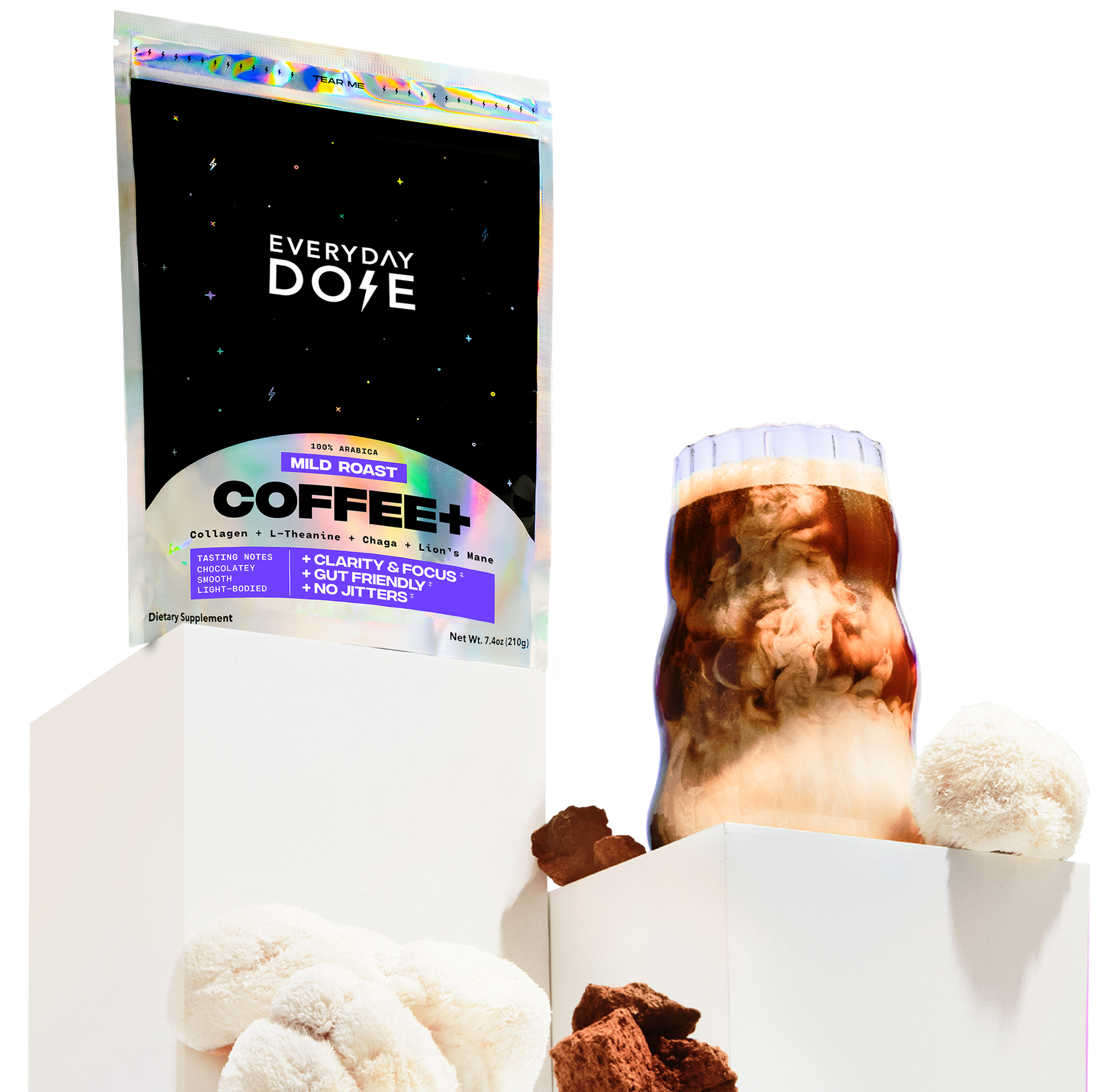 coffee+ on a stand