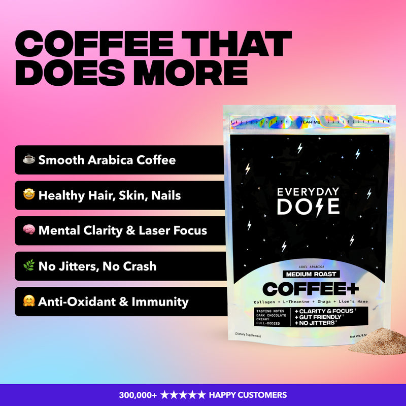 30 Servings of Coffee+ Medium Roast + FREE Starter Kit