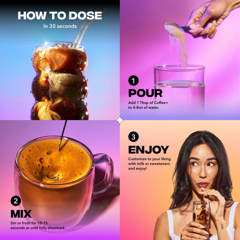 30 Servings of Coffee+ Medium Roast + FREE Starter Kit