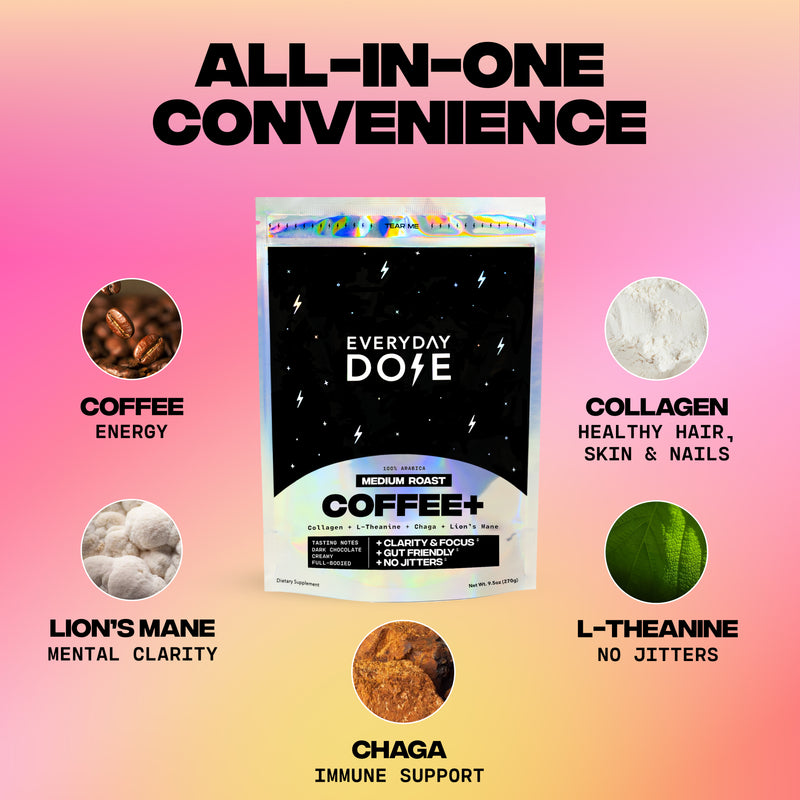 30 Servings of Coffee+ Medium Roast + FREE Starter Kit