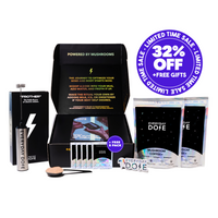 Mushroom Coffee Memorial Day bundle with 60 servings, frother, dose spoon and 5 free sachets in black gift box packaging