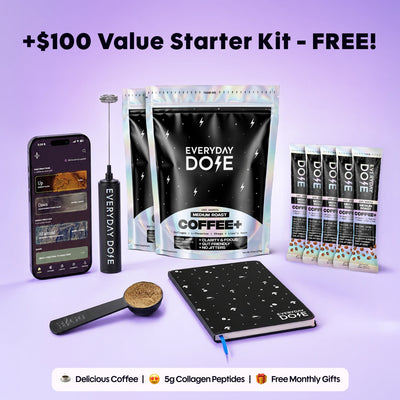 60 Servings of Coffee+ Medium Roast + FREE Starter Kit