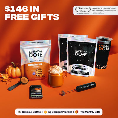 60 servings Medium Roast Coffee + FREE Starter Kit + FREE Pumpkin Spice Creamer