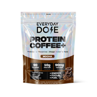 Everyday Dose mocha protein coffee pouch with 10g protein 90mg caffeine and chocolate graphics