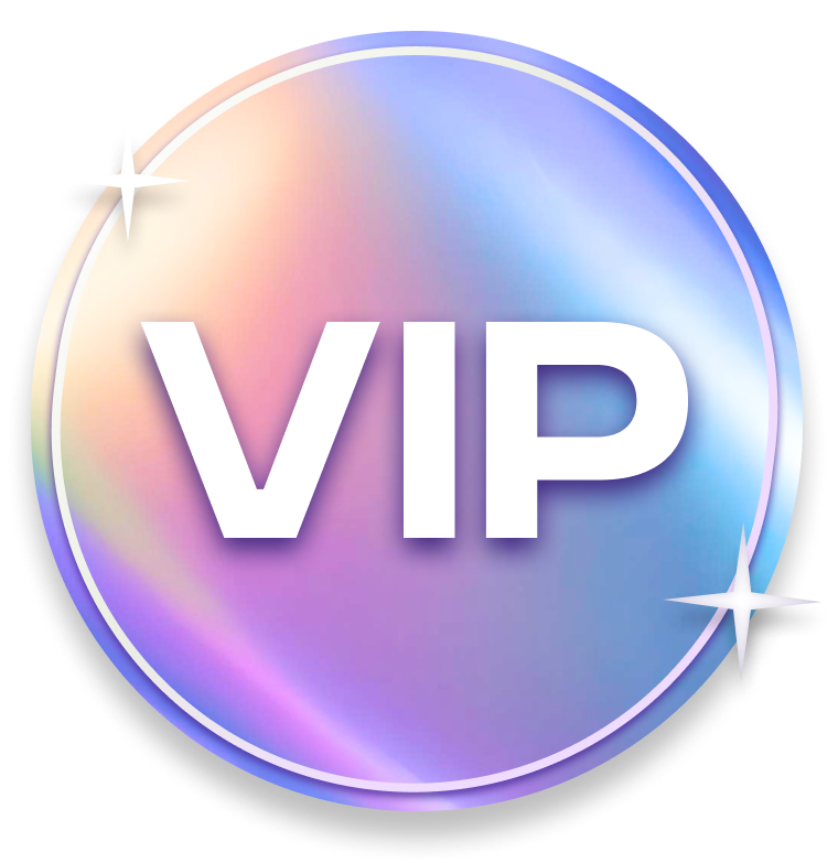 Dose Insider Pass VIP badge with holographic gradient circle design and sparkling accents