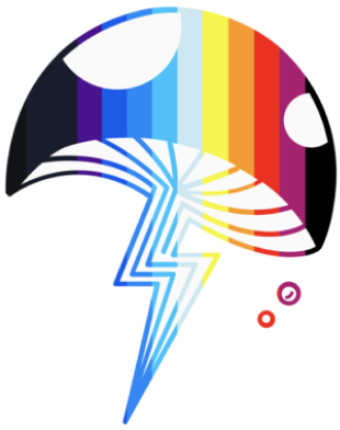Colorful rainbow thunder bolt design for FREE Gifts Throughout The Year promotion