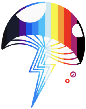 Colorful rainbow thunder bolt design for FREE Gifts Throughout The Year promotion
