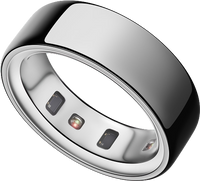 Smart ring with electronic components on a white background