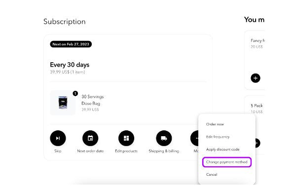 faq update payment method